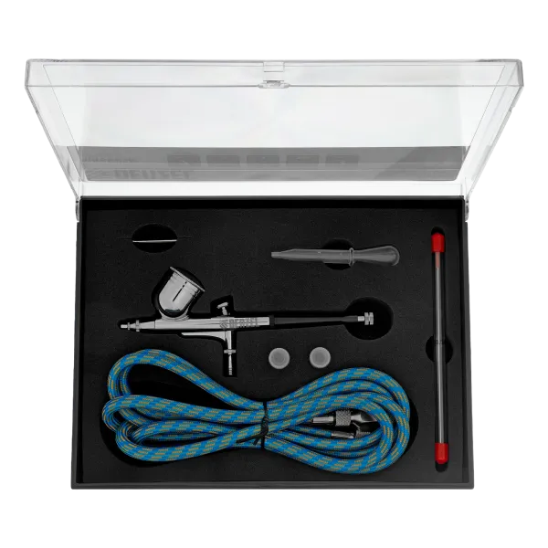 Аэрограф с верхним бачком DENZEL AB1, 0.2/0.3/0.5 мм, 7 мл, 9 л/мин