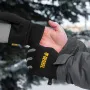 Перчатки универсальные DENZEL, двойные, работа с сенсорным экраном, вязанная манжета, размер 9