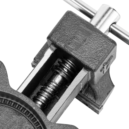 Тиски слесарные DENZEL BVH-100, 100 мм, поворотные, стальная направляющая, с наковальней