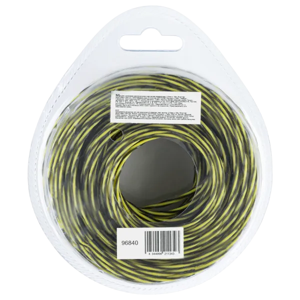 Леска для триммера DENZEL двухкомпонентная витая квадратная, 2,0мм х 15м, блистер SkyCutter