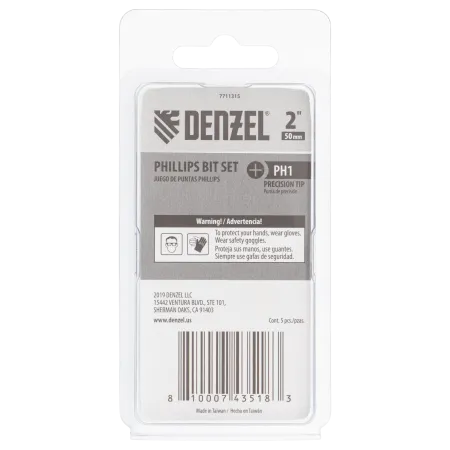 Набор бит DENZEL PH1x50, 5 шт.