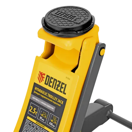 Домкрат гидравлический подкатной DENZEL 2,5 т, 85-430 мм, быстрый подъем, низкий подхват, проф./