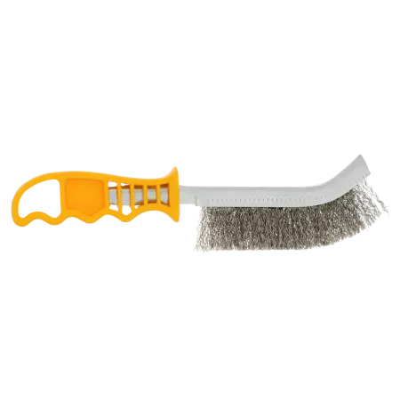 Щетка металлическая с пластмассовой ручкой DENZEL, нержавеющая проволока