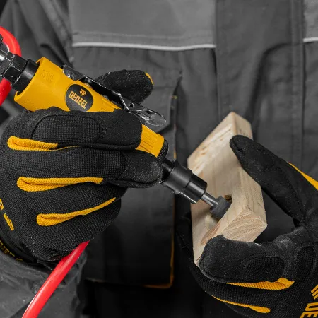 Пневмошлифмашина прямая DENZEL PGS25000, 25000 об/мин, 10 шлиф. камней, цанга - 3, 6 мм, 113 л/мин