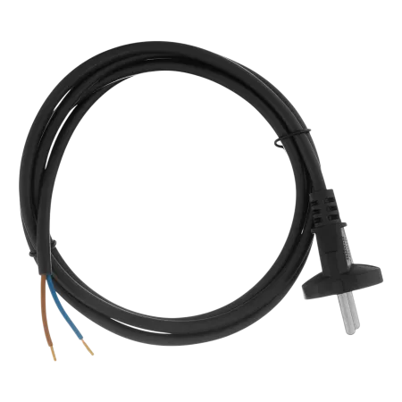 Шнур сетевой Energy Series DENZEL, ПВС, 1,5 м, 2 x 1 мм, с неразборной вилкой, черный