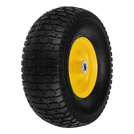 Колесо пневматическое DENZEL 15/6.00-6, D 370 мм, подш. внут. диам. 16 мм, длина оси 100 мм