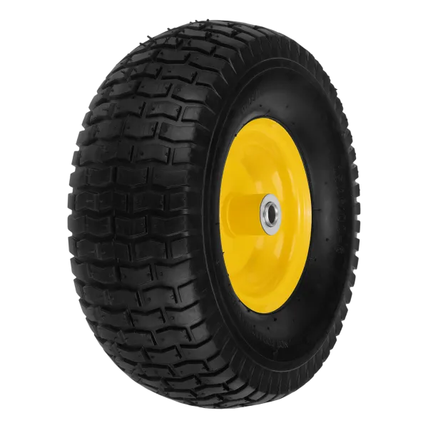 Колесо пневматическое DENZEL 15/6.00-6, D 370 мм, подш. внут. диам. 16 мм, длина оси 100 мм