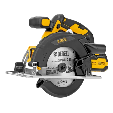Пила циркулярная аккумуляторная DENZEL CCSH-20-165, 165 мм, Li-Ion, 20 В
