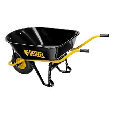 Тачка строительная DENZEL, усиленная, объем 130 л, 230 кг, колесо 15х6.00-6