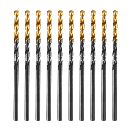 Сверло по металлу DENZEL 2,5 мм, HSS-Tin, Golden Tip, 10 шт.