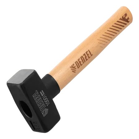 Кувалда DENZEL 1000 г, кованая головка, буковая рукоятка
