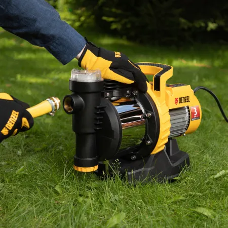 Насос садовый поверхностный DENZEL GP1100SS, 1100 Вт, 4000 л/ч, подъем 45 м, пластик