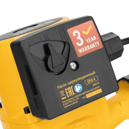 Циркуляционный насос DENZEL CP25-4, напор 4 м, 50 л/мин, 1 м кабель, монт. длина 180 мм