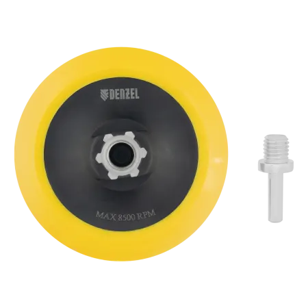 Тарелка опорная для дрели и УШМ DENZEL с липучкой, 150 мм, мягкая, с адаптером c М14 на d8