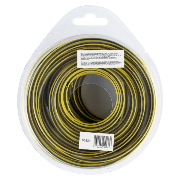 Леска для триммера DENZEL двухкомпонентная квадратная, 3,0мм х 12м, блистер SkyCutter