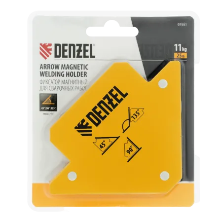 Фиксатор магнитный для сварочных работ DENZEL 97551, усилие 25 Lb