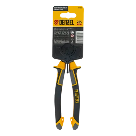 Плоскогубцы комбинированные DENZEL 205 мм, трехкомпонентные рукоятки