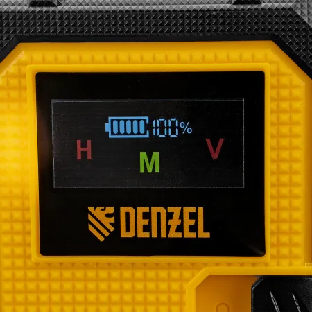 Лазерный уровень мультипризменный DENZEL DLV-360-3T, 30 м, зеленый луч, Li-Ion 2,4 Aч, штатив