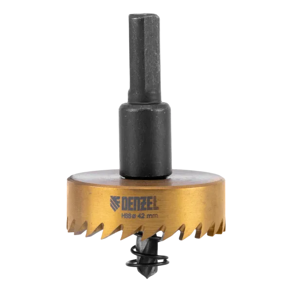 Коронка по металлу DENZEL 724114, 42 мм, HSS, нитридтитановое покрытие