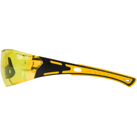 Очки защитные DENZEL открытые, поликарбонатные, желтая линза, 2х комп.дужки