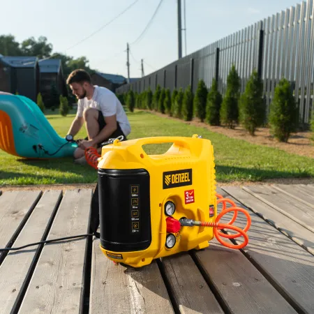 Компрессор воздушный DENZEL DL1300, 10 бар, 1,3 кВт 180 л/мин 5 л, с набором аксессуаров