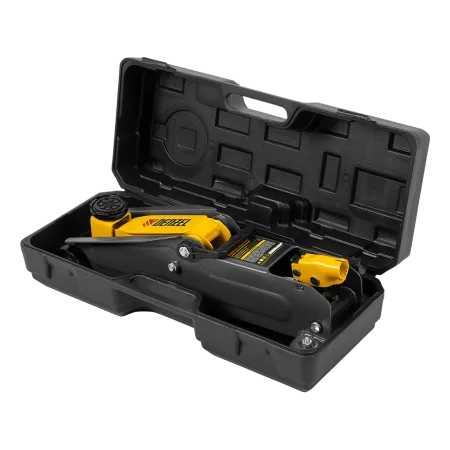 Домкрат гидравлический подкатной DENZEL 2 т, 135-385 мм, в пласт. кейсе