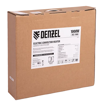 Конвектор электрический DENZEL XCE-1000, 230 В, 1000 Вт, X-образный нагреватель