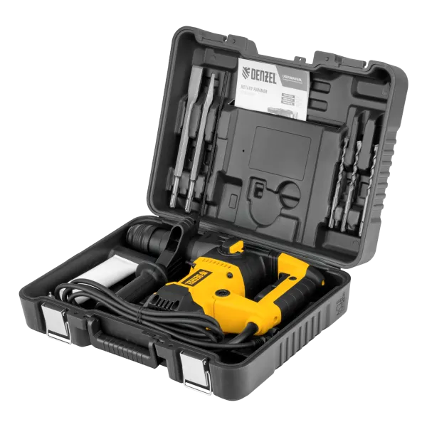 Перфоратор электрический DENZEL RHVB-1250-32, SDS-plus, 1250 Вт, 5,5 Дж, 4 реж.