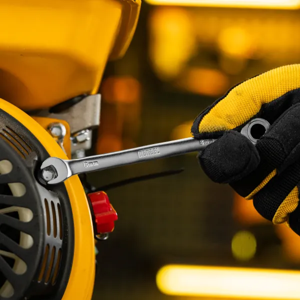 Набор ключей комбинированных трещоточных DENZEL 6-17 мм, 6 шт., CrV, матовый хром