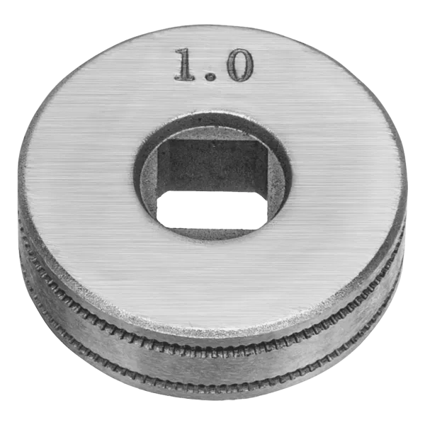 Подающий ролик DENZEL U профиль зубчатый под флюсовую проволоку 0,8-1мм посадка квадрат, 2 шт