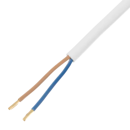 Шнур сетевой Energy Series DENZEL, ПВС, 1,5 м, 2 x 1 мм, с неразборной вилкой, белый