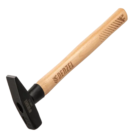 Молоток слесарный DENZEL 300 г, кованый квадратный боек, буковая рукоятка