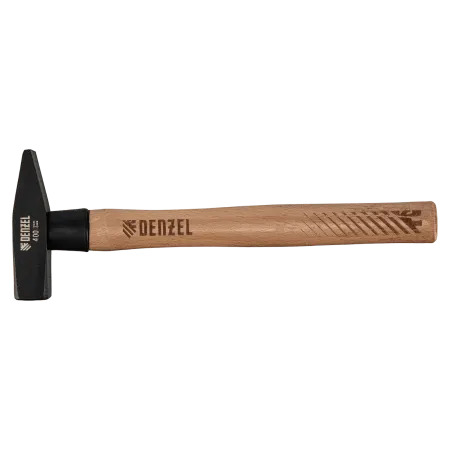 Молоток слесарный DENZEL 400 г, кованый квадратный боек, буковая рукоятка