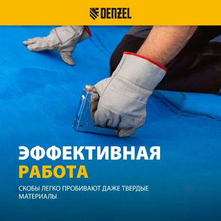 Скобы DENZEL 21GA для пнев. степл., 8мм, шир. - 0,95мм, тол. - 0,6мм, шир. скобы - 12,8мм, 5000шт