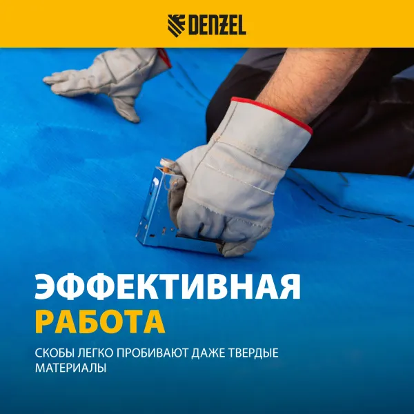 Скобы DENZEL 21GA для пнев. степл., 8мм, шир. - 0,95мм, тол. - 0,6мм, шир. скобы - 12,8мм, 5000шт
