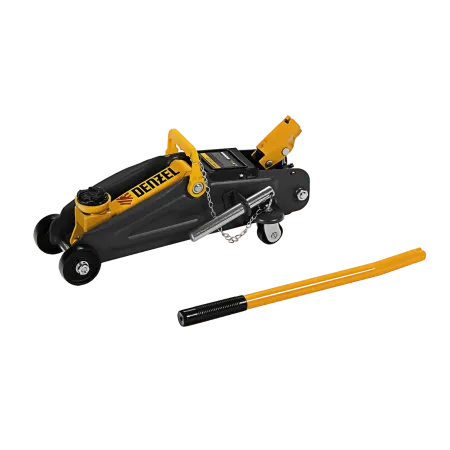 Домкрат гидравлический DENZEL подкатной с фиксатором, 2 т, 130-330 мм