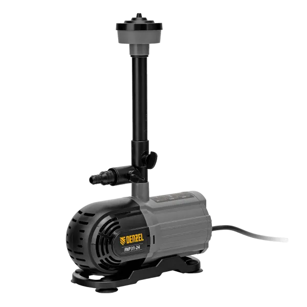 Насос фонтанный DENZEL FNP31-24, 31 Вт, подъем 2,4 м, 1500 л/ч, колокольчик/2 каскада/гейзер