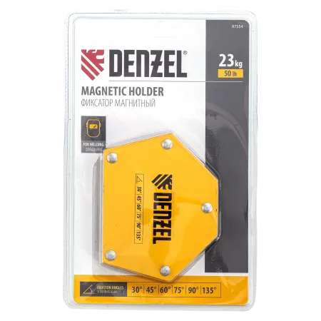 Фиксатор магнитный DENZEL для сварочных работ усилие 50 LB, 30х45х60х75х90х135 град.