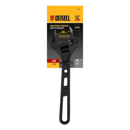 Ключ разводной DENZEL 300 мм, CrV, кованый