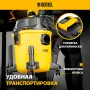 Пылесос строительный DENZEL RVC20, 1400 Вт, бак 20 л, шланг 3 м, розетка с автосинхр.