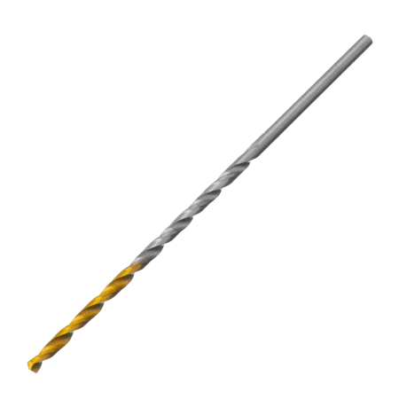 Сверло спиральное по металлу DENZEL 2,5 х 95 мм Р6М5, Golden Tip, удлиненное, 2шт.