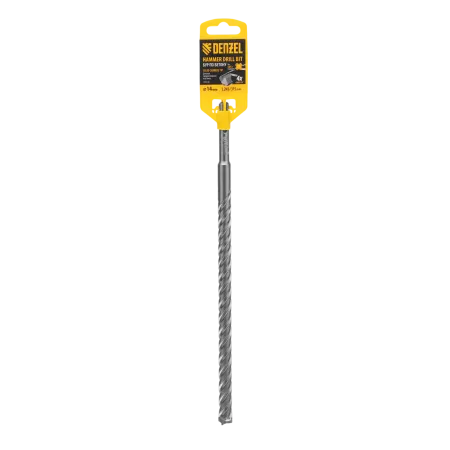 Бур по бетону DENZEL, цельная крестовая пластина, 14x315 мм, SDS PLUS