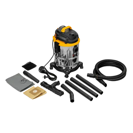 Пылесос строительный DENZEL SVC15, 1200 Вт, бак 15 л, шланг 2 м