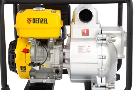 Мотопомпа бензиновая DENZEL PX-80D, 15 л.с, 3, 1500 л/мин, глубина 8 м, напор 30 м