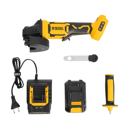 Машина шлифовальная угловая аккумуляторная бесщет. DENZEL AGH-BL-20-125, Li-Ion, 20 В