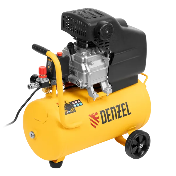 Компрессор воздушный DENZEL DC1500/24, 1.5 кВт, прямой привод, 24 литра, 220 л/мин