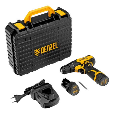 Дрель-шуруповерт аккумуляторная DENZEL CDQ-12, Li-Ion, 12 В