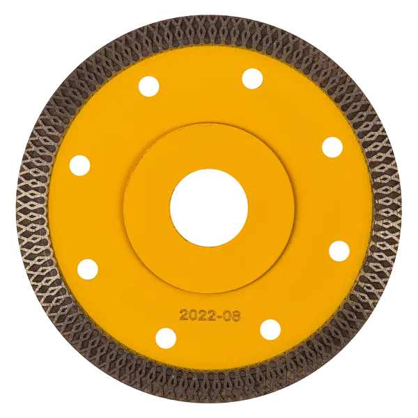 Диск алмазный отрезной DENZEL 115 х 22,2мм, сплошной, супертонкий, горячий пресс, сухой/мокрый рез
