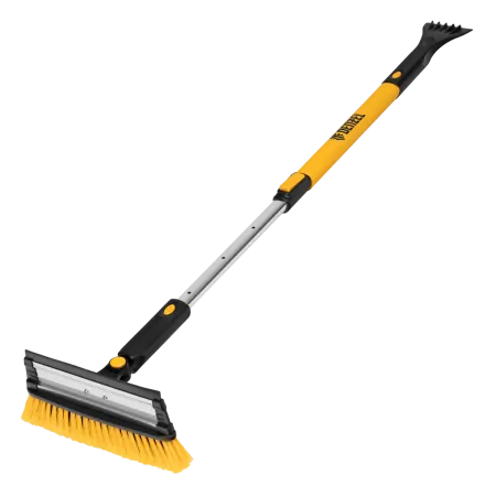 Щетка-сметка для снега со скребком DENZEL, телескоп, поворотная голова, водосгон, 900-1200 мм