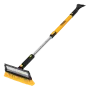Щетка-сметка для снега со скребком DENZEL, телескоп, поворотная голова, водосгон, 900-1200 мм